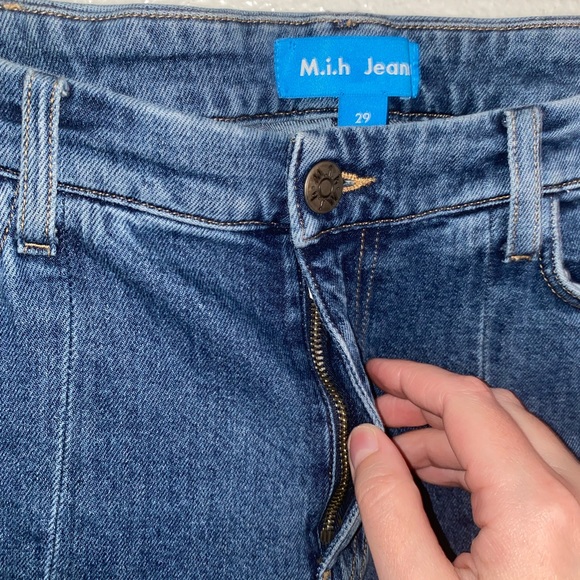 ☀️SOLD☀️ M.i.h Marty High Rise Cropped Flare Jean Front Split 29 (fits like 27) - Picture 4 of 8